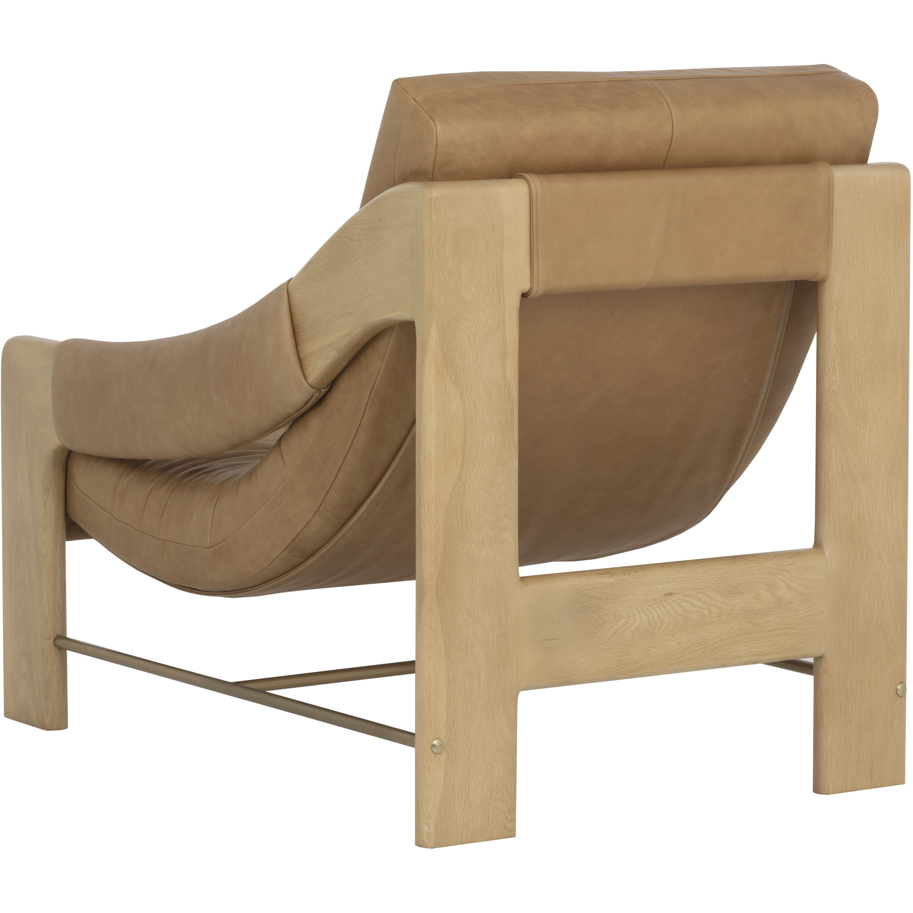 Rafferty Rustic Oak / Ludlow Sesame Leather Lounge Chair